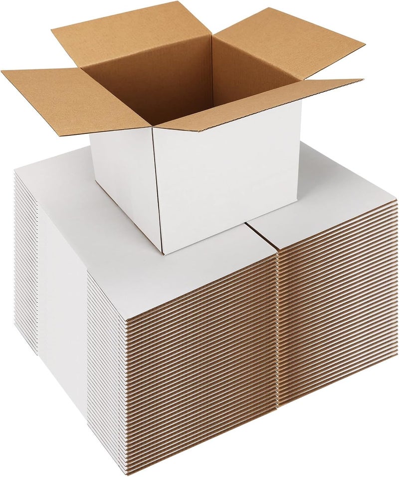 SPEPLA Shipping Boxes 7X7X6 Set of 40, White Corrugated Cardboard Box for Mailing Business Packaging - Image 1
